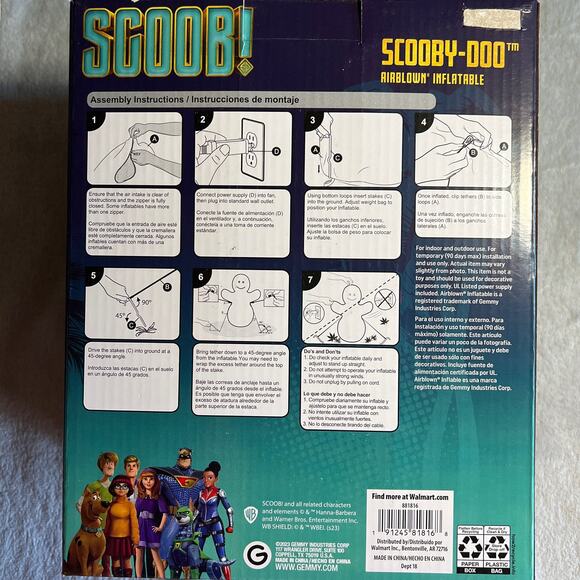 Gemmy Scooby-Doo 5' ft Airblown Inflatable Light Up Christmas Santa Hat NEW - Picture 3 of 3